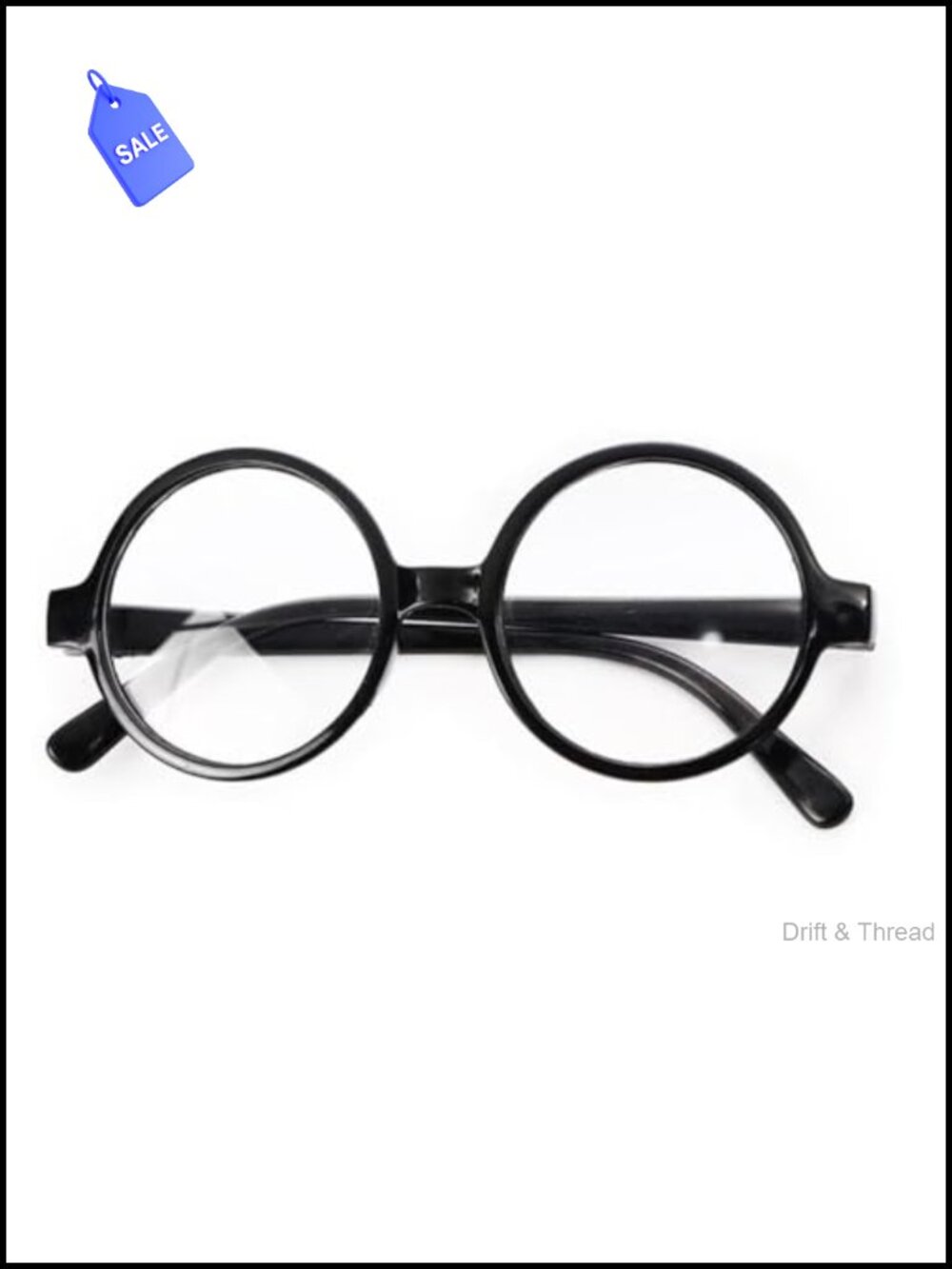 Round Wizard Costume Glasses Plastic Halloween Cosplay Eyewear